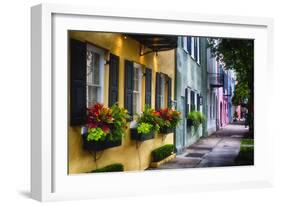 Rainbow Row II, Charleston South Carolina-George Oze-Framed Photographic Print