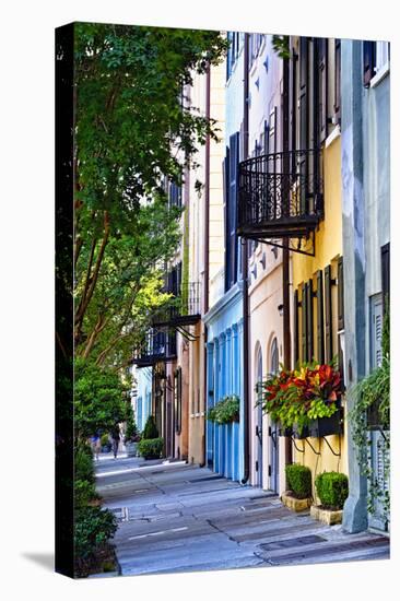 Rainbow Row III Charleston, South Carolina-George Oze-Stretched Canvas