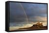 Rainbow's End at Bamburgh Castle, Bamburgh, Northumberland, England, United Kingdom, Europe-Eleanor Scriven-Framed Stretched Canvas