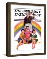 "Rainbow," Saturday Evening Post Cover, March 28, 1936-Ellen Pyle-Framed Giclee Print