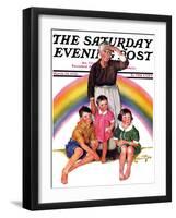 "Rainbow," Saturday Evening Post Cover, March 28, 1936-Ellen Pyle-Framed Giclee Print