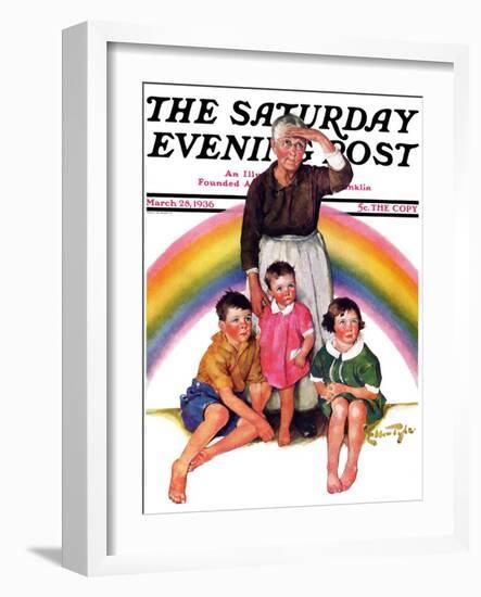 "Rainbow," Saturday Evening Post Cover, March 28, 1936-Ellen Pyle-Framed Giclee Print