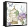 Rainbow Seeds Floral Birdcage II v2-Lisa Audit-Framed Stretched Canvas