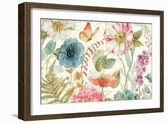 Rainbow Seeds Flowers I on Wood Cream-Lisa Audit-Framed Art Print