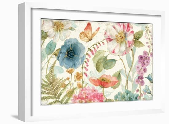Rainbow Seeds Flowers I on Wood Cream-Lisa Audit-Framed Art Print