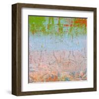 Rainbow Sherbet Abstract-Ricki Mountain-Framed Art Print