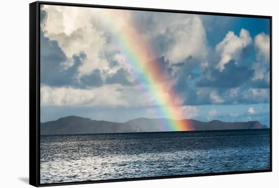 Rainbow Shining over the British Virgin Islands-James White-Framed Stretched Canvas