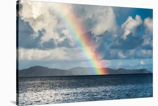 Rainbow Shining over the British Virgin Islands-James White-Stretched Canvas
