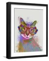 Rainbow Splash Cat 1-Fab Funky-Framed Art Print