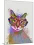 Rainbow Splash Cat 1-Fab Funky-Mounted Art Print