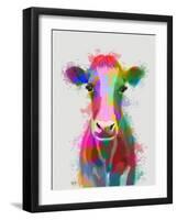 Rainbow Splash Cow-Fab Funky-Framed Art Print