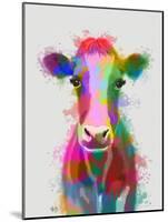 Rainbow Splash Cow-Fab Funky-Mounted Art Print