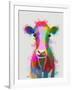 Rainbow Splash Cow-Fab Funky-Framed Art Print