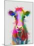 Rainbow Splash Cow-Fab Funky-Mounted Art Print