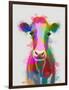 Rainbow Splash Cow-Fab Funky-Framed Art Print