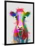 Rainbow Splash Cow-Fab Funky-Framed Art Print