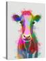 Rainbow Splash Cow-Fab Funky-Stretched Canvas