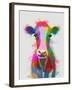 Rainbow Splash Cow-Fab Funky-Framed Art Print