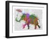 Rainbow Splash Elephant-Fab Funky-Framed Art Print
