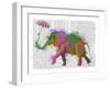 Rainbow Splash Elephant-Fab Funky-Framed Art Print