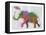 Rainbow Splash Elephant-Fab Funky-Framed Stretched Canvas