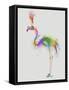Rainbow Splash Flamingo 1-Fab Funky-Framed Stretched Canvas