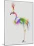 Rainbow Splash Flamingo 1-Fab Funky-Mounted Art Print