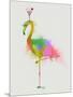 Rainbow Splash Flamingo 2-Fab Funky-Mounted Art Print