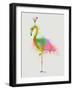 Rainbow Splash Flamingo 2-Fab Funky-Framed Art Print