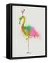 Rainbow Splash Flamingo 2-Fab Funky-Framed Stretched Canvas