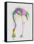 Rainbow Splash Flamingo 3-Fab Funky-Framed Stretched Canvas