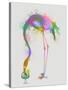 Rainbow Splash Flamingo 3-Fab Funky-Stretched Canvas