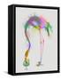 Rainbow Splash Flamingo 3-Fab Funky-Framed Stretched Canvas