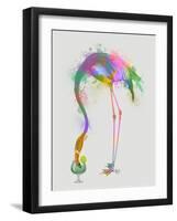 Rainbow Splash Flamingo 3-Fab Funky-Framed Art Print