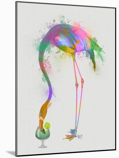 Rainbow Splash Flamingo 3-Fab Funky-Mounted Art Print