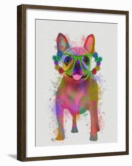 Rainbow Splash French Bulldog, Full-Fab Funky-Framed Art Print