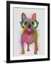 Rainbow Splash French Bulldog, Full-Fab Funky-Framed Art Print