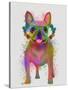 Rainbow Splash French Bulldog, Full-Fab Funky-Stretched Canvas