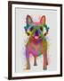 Rainbow Splash French Bulldog, Full-Fab Funky-Framed Art Print