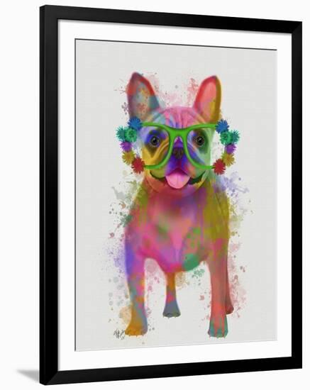 Rainbow Splash French Bulldog, Full-Fab Funky-Framed Art Print