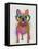 Rainbow Splash French Bulldog, Full-Fab Funky-Framed Stretched Canvas