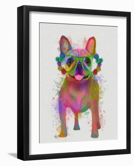 Rainbow Splash French Bulldog, Full-Fab Funky-Framed Art Print