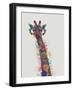 Rainbow Splash Giraffe 1-Fab Funky-Framed Art Print