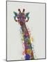 Rainbow Splash Giraffe 1-Fab Funky-Mounted Art Print