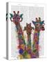 Rainbow Splash Giraffe Trio-Fab Funky-Stretched Canvas