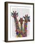 Rainbow Splash Giraffe Trio-Fab Funky-Framed Art Print