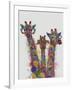 Rainbow Splash Giraffe Trio-Fab Funky-Framed Art Print