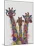 Rainbow Splash Giraffe Trio-Fab Funky-Mounted Art Print