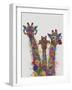 Rainbow Splash Giraffe Trio-Fab Funky-Framed Art Print