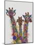 Rainbow Splash Giraffe Trio-Fab Funky-Mounted Art Print
